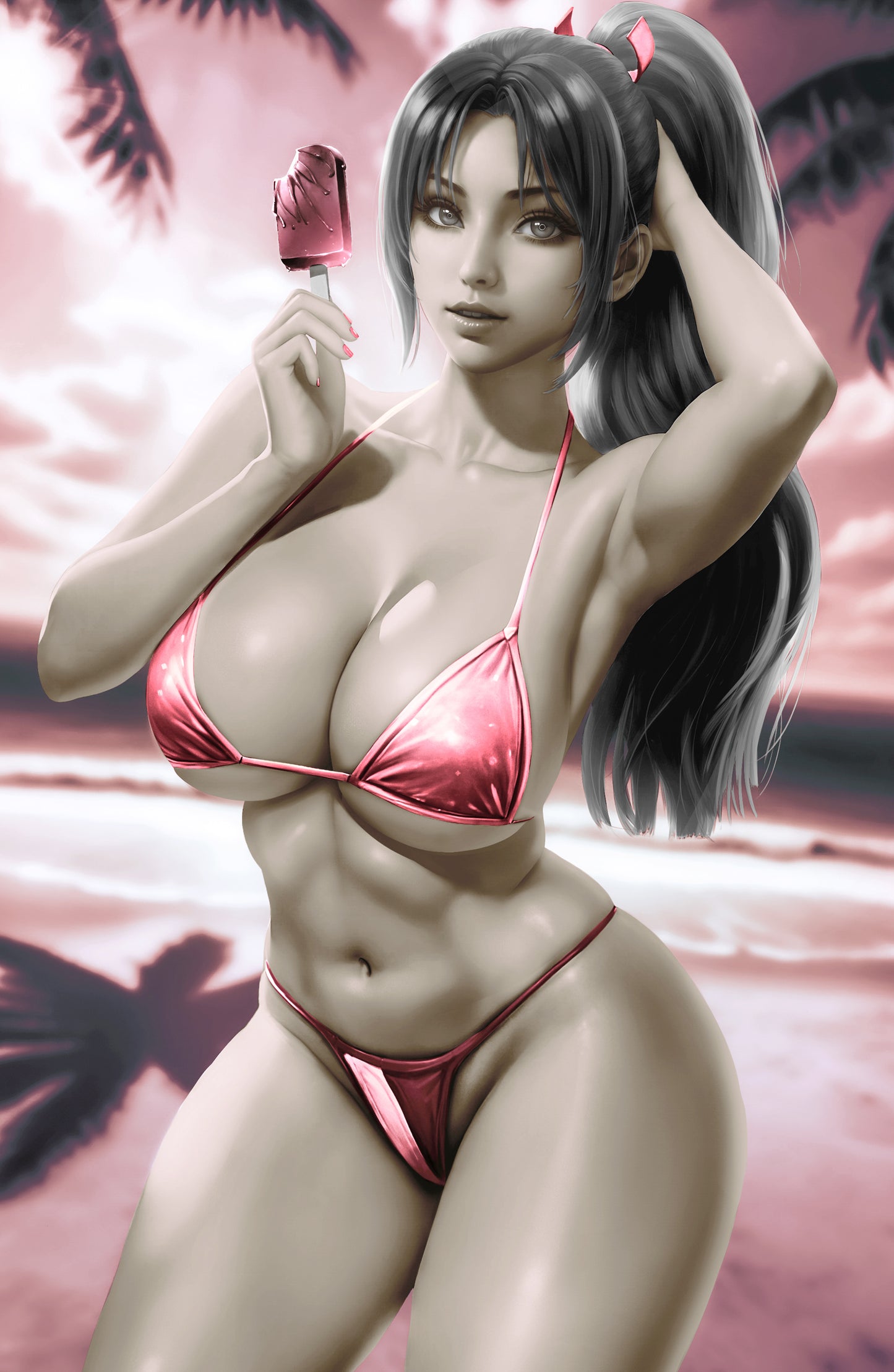 WAIFU CHRONICLES #1 - FAN SHINOBI COSPLAY - UV FLAT METAL/ UV WOOD TREATMENT - by Danejo - Preorder