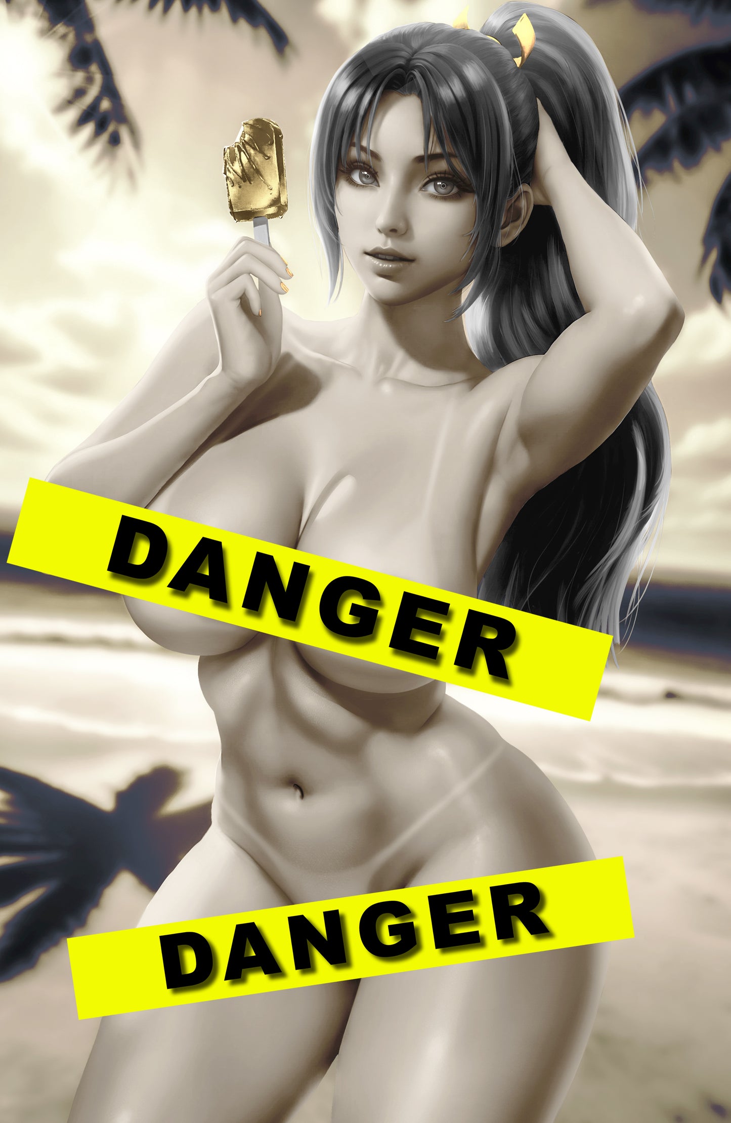 WAIFU CHRONICLES #1 - FAN SHINOBI COSPLAY - UV FLAT METAL/ UV WOOD TREATMENT - by Danejo - Preorder