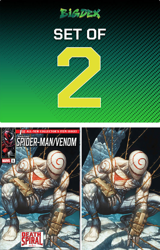 AMAZING SPIDER-MAN/VENOM DEATH SPIRAL #1 - MICO SUAYAN TRADE & VIRGIN VARIANT BUNDLE SET