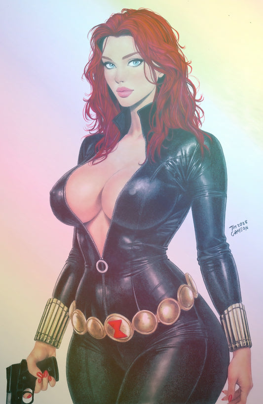 WAIFU CHRONICLES #1 - SENSUAL ASSASSIN COSPLAY - FOIL/LEATHER - by Tim Grayson +(CRYSTAL CLEAR BOARD)