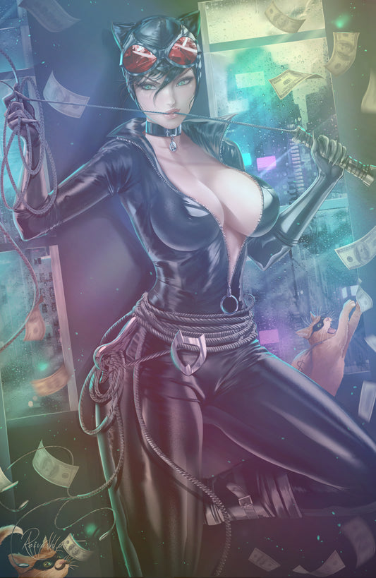 WAIFU CHRONICLES #1 - 9 LIVES ALEXANDRA COSPLAY - FOIL/LEATHER - by Reivash