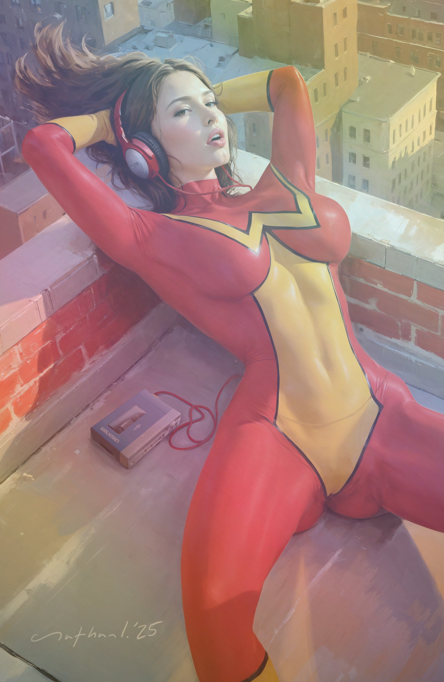 WAIFU CHRONICLES #1 - SUNNING SPIDER COSPLAY - FOIL - by Nathan Lorenzana