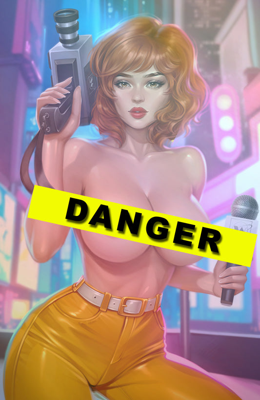 WAIFU CHRONICLES #1 - BREAKING NEWS COSPLAY - FOIL/LEATHER - by Pilnikova Art - PREORDER +(CRYSTAL CLEAR BOARD)