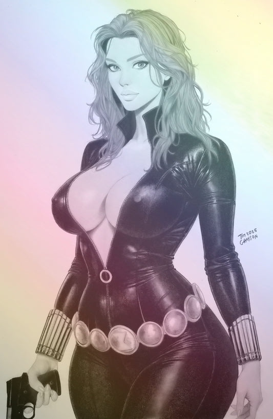 WAIFU CHRONICLES #1 - SENSUAL ASSASSIN COSPLAY - FOIL/LEATHER - by Tim Grayson +(CRYSTAL CLEAR BOARD)