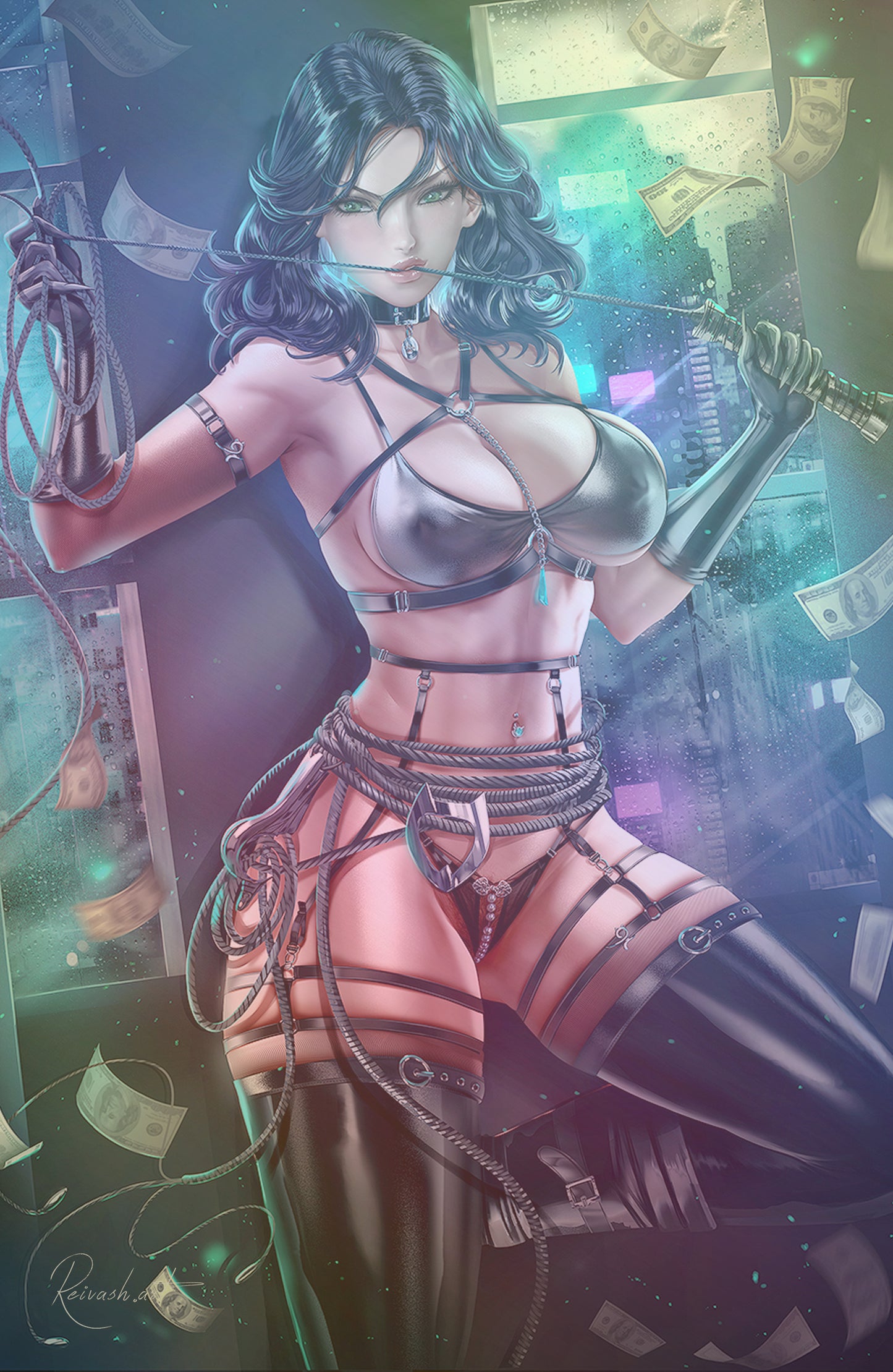 WAIFU CHRONICLES #1 - 9 LIVES ALEXANDRA COSPLAY - FOIL/LEATHER - by Reivash