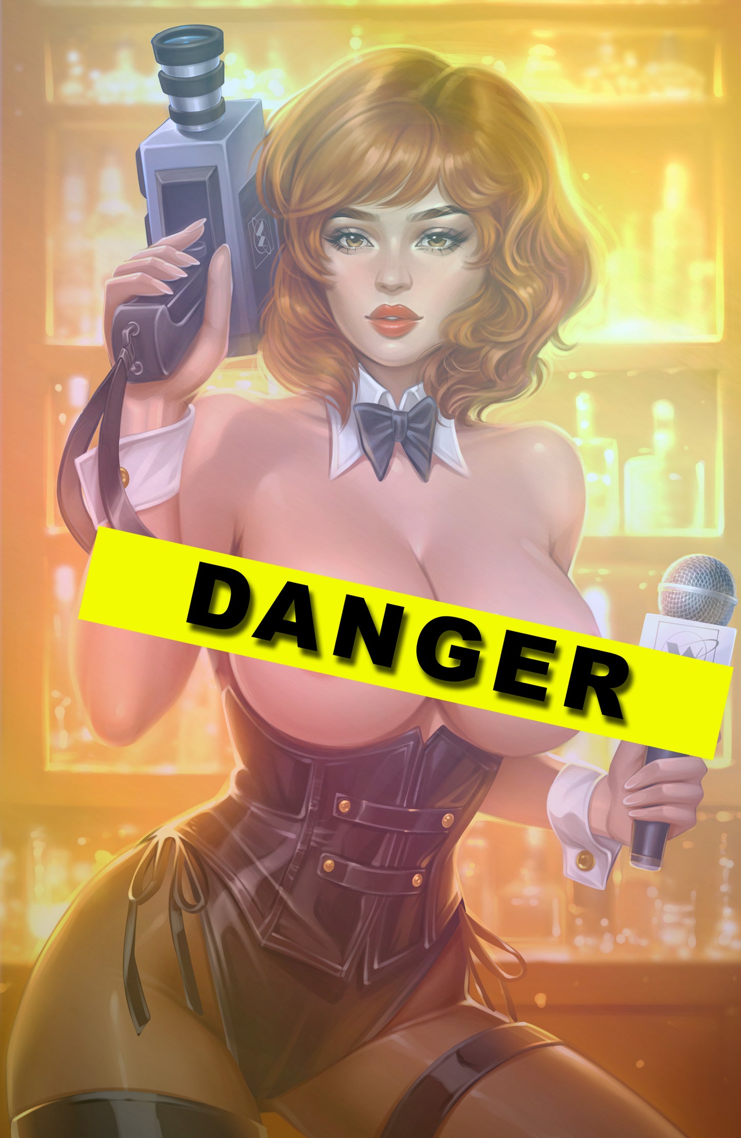 WAIFU CHRONICLES #1 - BREAKING NEWS COSPLAY - FOIL/LEATHER - by Pilnikova Art - PREORDER +(CRYSTAL CLEAR BOARD)