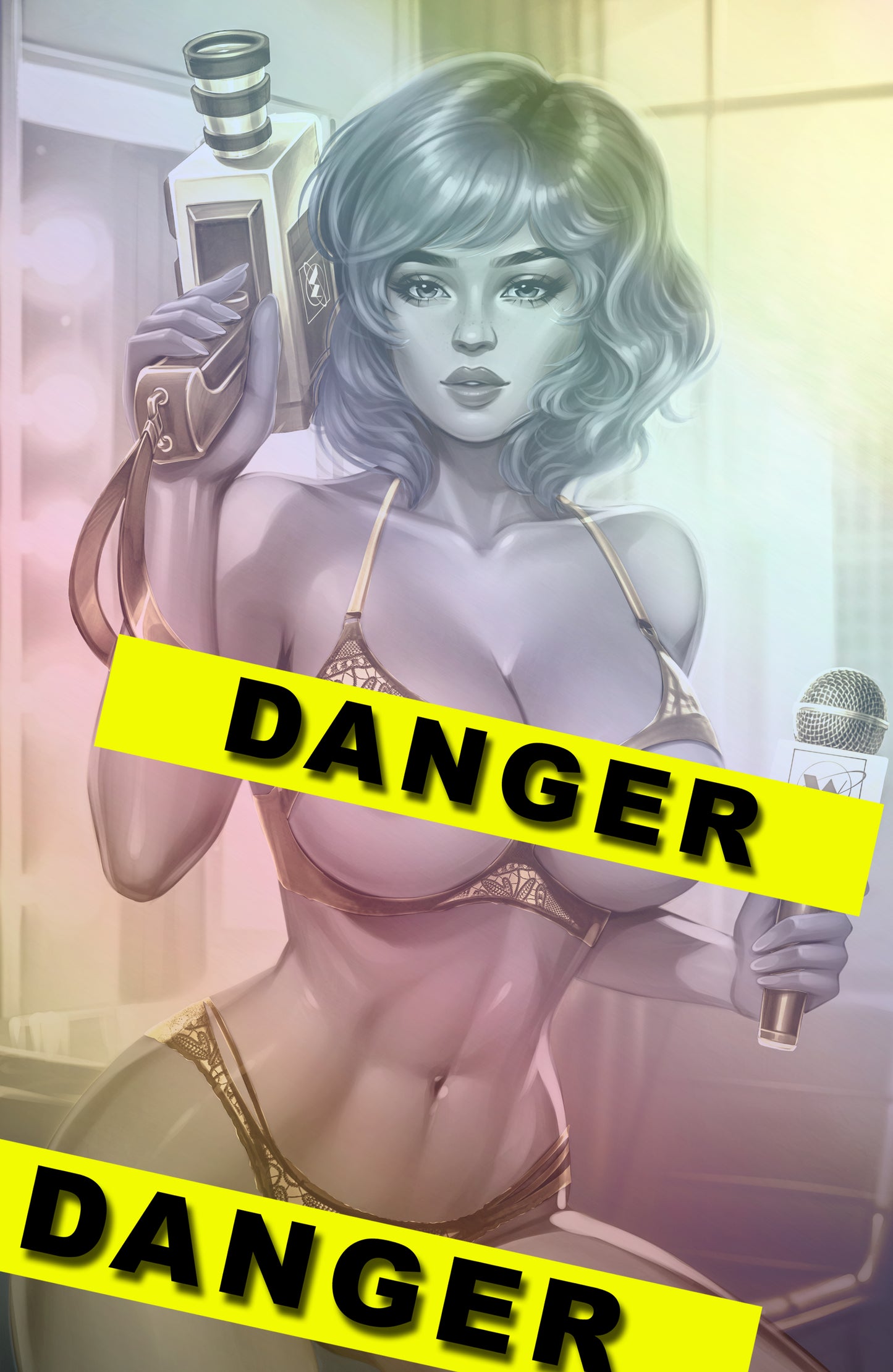 WAIFU CHRONICLES #1 - BREAKING NEWS COSPLAY - FOIL/LEATHER - by Pilnikova Art - PREORDER +(CRYSTAL CLEAR BOARD)