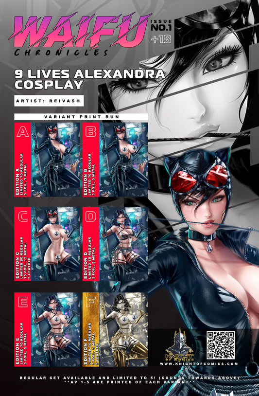 WAIFU CHRONICLES #1 - 9 LIVES ALEXANDRA COSPLAY - FOIL/LEATHER - by Reivash