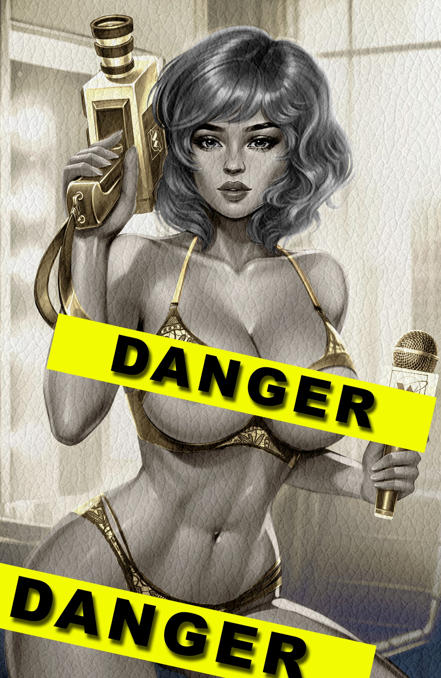 WAIFU CHRONICLES #1 - BREAKING NEWS COSPLAY - FOIL/LEATHER - by Pilnikova Art - PREORDER +(CRYSTAL CLEAR BOARD)