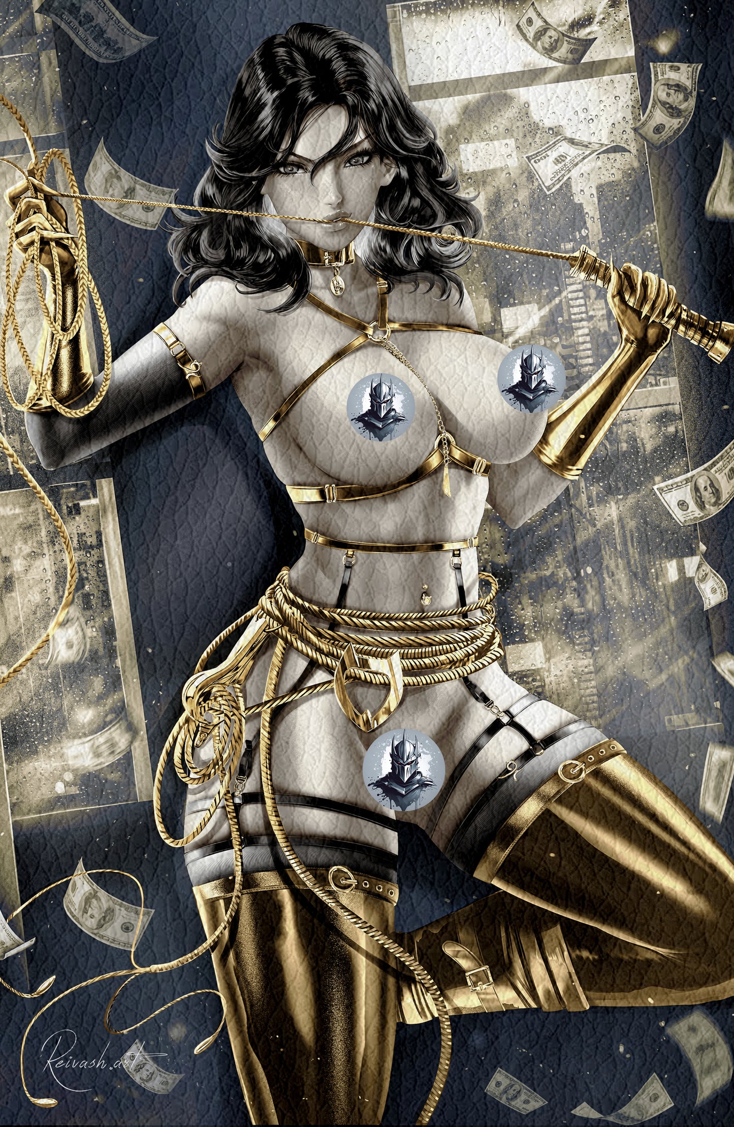 WAIFU CHRONICLES #1 - 9 LIVES ALEXANDRA COSPLAY - FOIL/LEATHER - by Reivash
