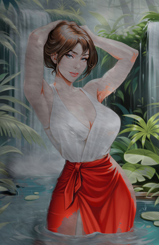 WAIFU CHRONICLES #1 - JUNGLE QUEEN COSPLAY - UV FLAT METAL/ UV WOOD TREATMENT - by Pilnikova - Preorder