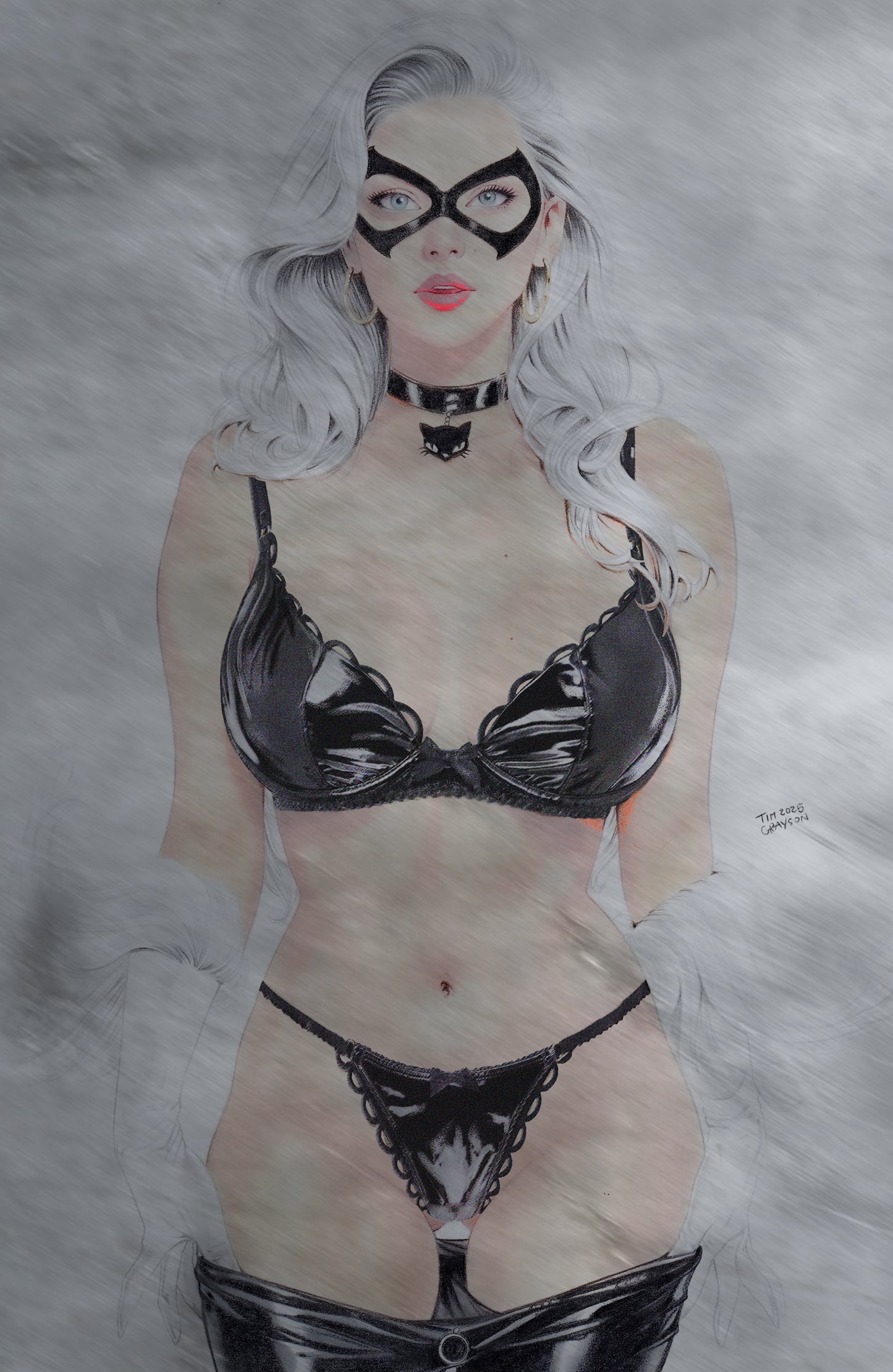 WAIFU CHRONICLES #1 - EROTICAT COSPLAY - UV FLAT METAL/ UV WOOD TREATMENT - by Tim Grayson - Preorder