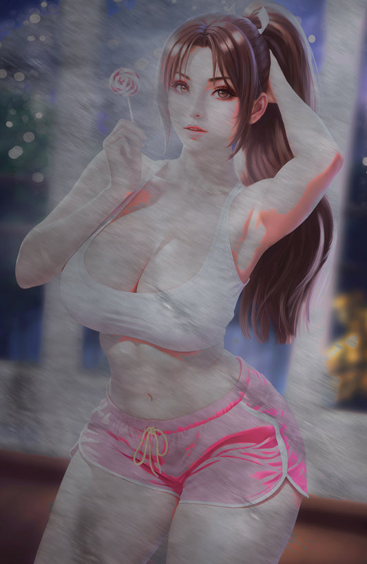 WAIFU CHRONICLES #1 - FAN SHINOBI COSPLAY - UV FLAT METAL/ UV WOOD TREATMENT - by Danejo - Preorder