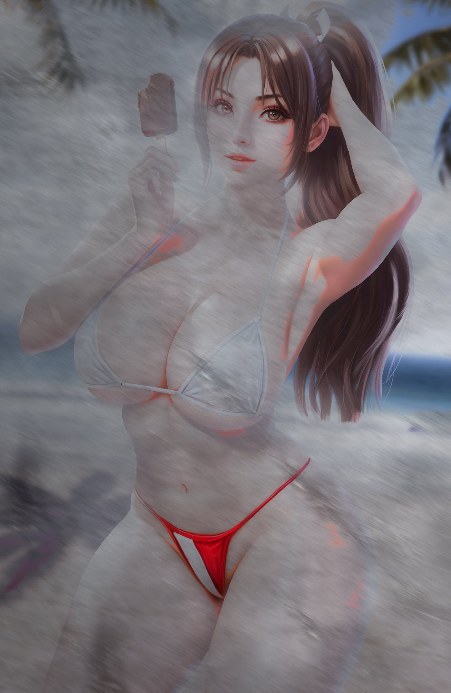 WAIFU CHRONICLES #1 - FAN SHINOBI COSPLAY - UV FLAT METAL/ UV WOOD TREATMENT - by Danejo - Preorder