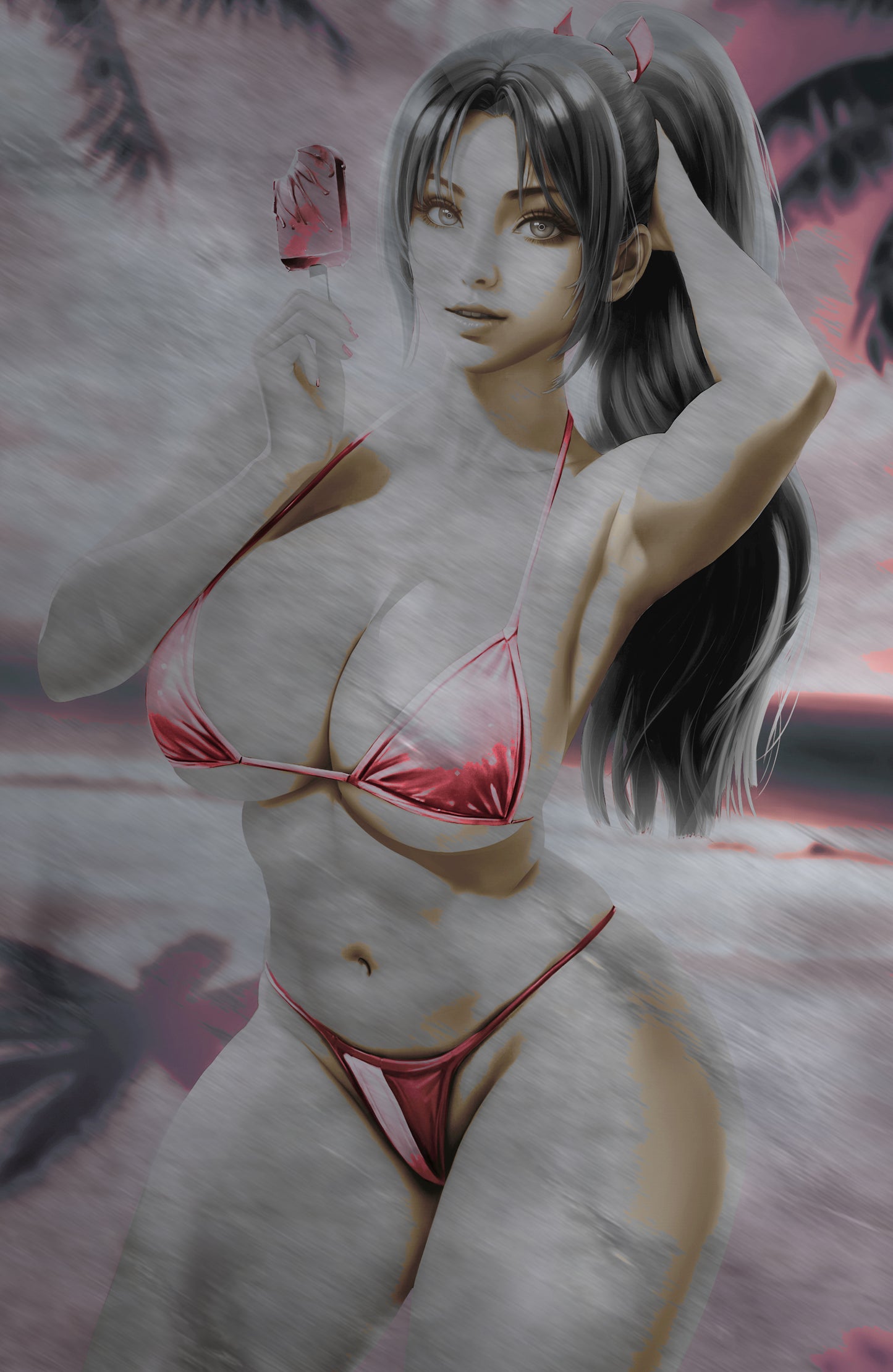 WAIFU CHRONICLES #1 - FAN SHINOBI COSPLAY - UV FLAT METAL/ UV WOOD TREATMENT - by Danejo - Preorder