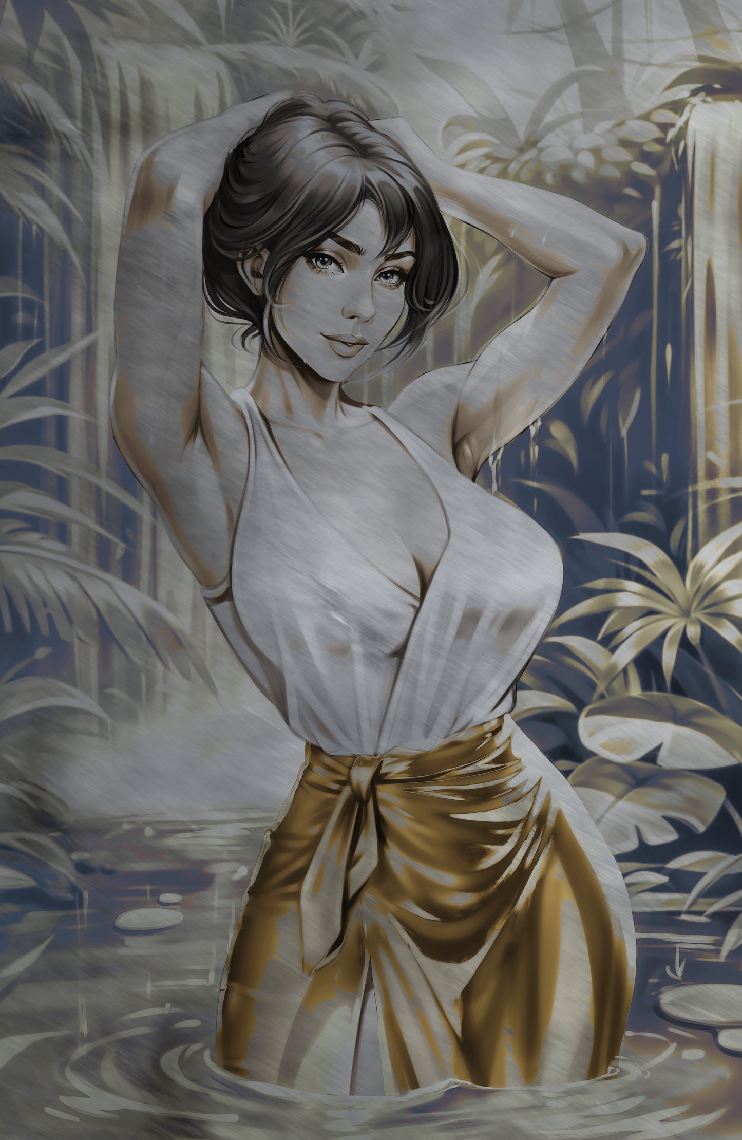 WAIFU CHRONICLES #1 - JUNGLE QUEEN COSPLAY - UV FLAT METAL/ UV WOOD TREATMENT - by Pilnikova - Preorder