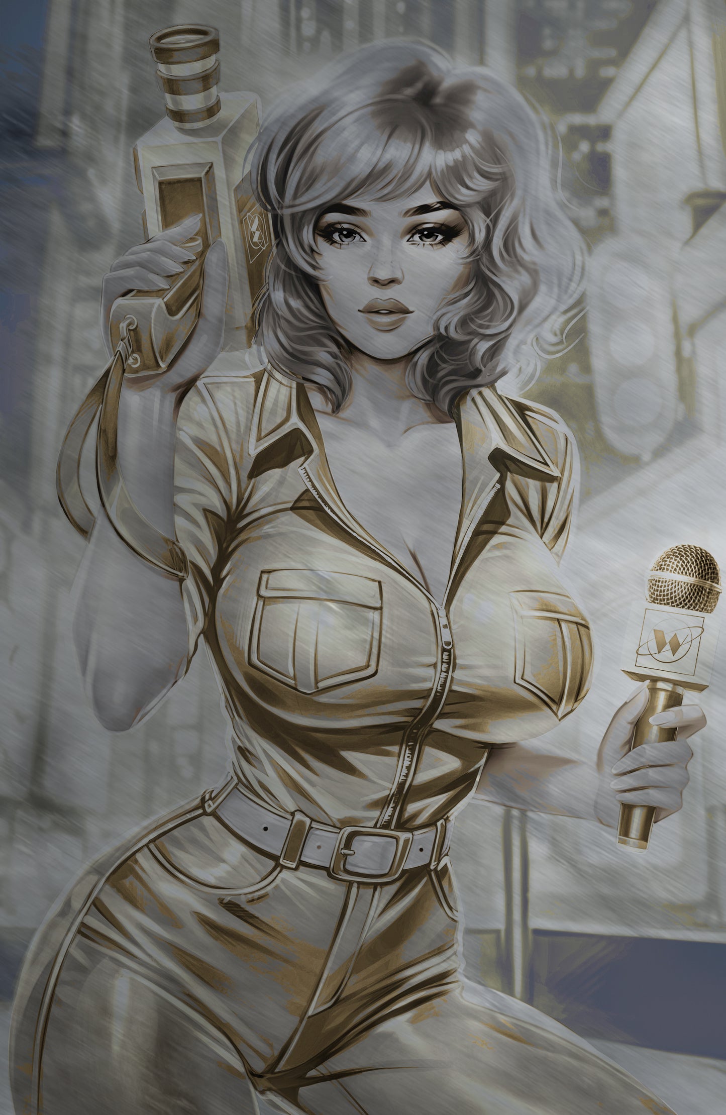 WAIFU CHRONICLES #1 - BREAKING NEWS COSPLAY - METAL - by Pilnikova Art - PREORDER +(CRYSTAL CLEAR BOARD)