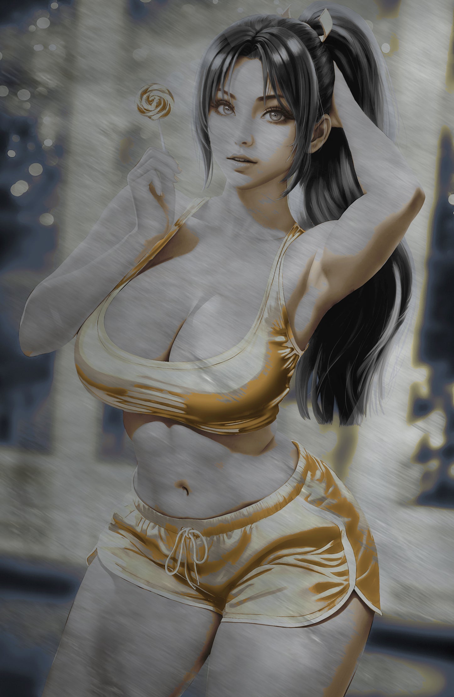 WAIFU CHRONICLES #1 - FAN SHINOBI COSPLAY - UV FLAT METAL/ UV WOOD TREATMENT - by Danejo - Preorder