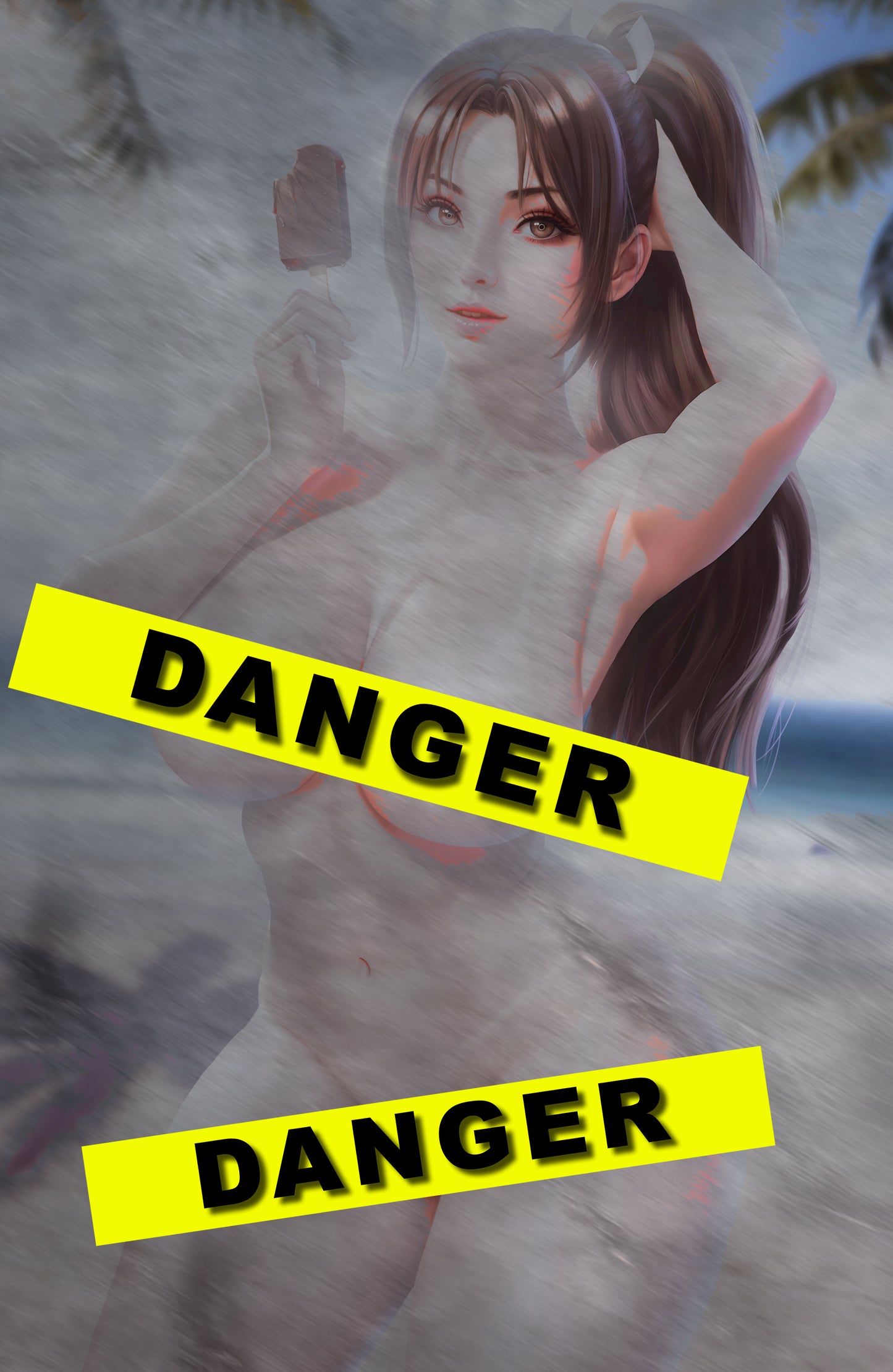 WAIFU CHRONICLES #1 - FAN SHINOBI COSPLAY - UV FLAT METAL/ UV WOOD TREATMENT - by Danejo - Preorder