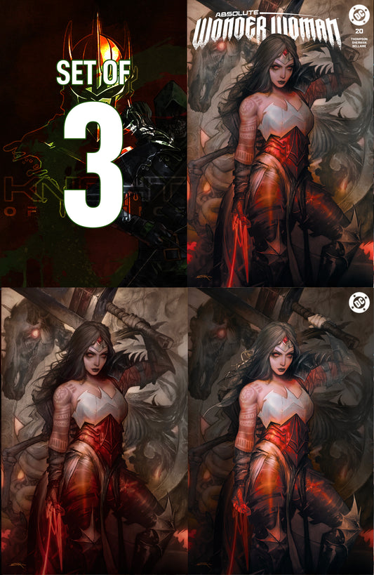 ABSOLUTE WONDER WOMAN #20 - DAN QUINTANA TRADE, VIRGIN, SPOT FOIL VARIANT KNIGHT OF COMICS SDCC 2026 EXCLUSIVE BUNDLE OF 3