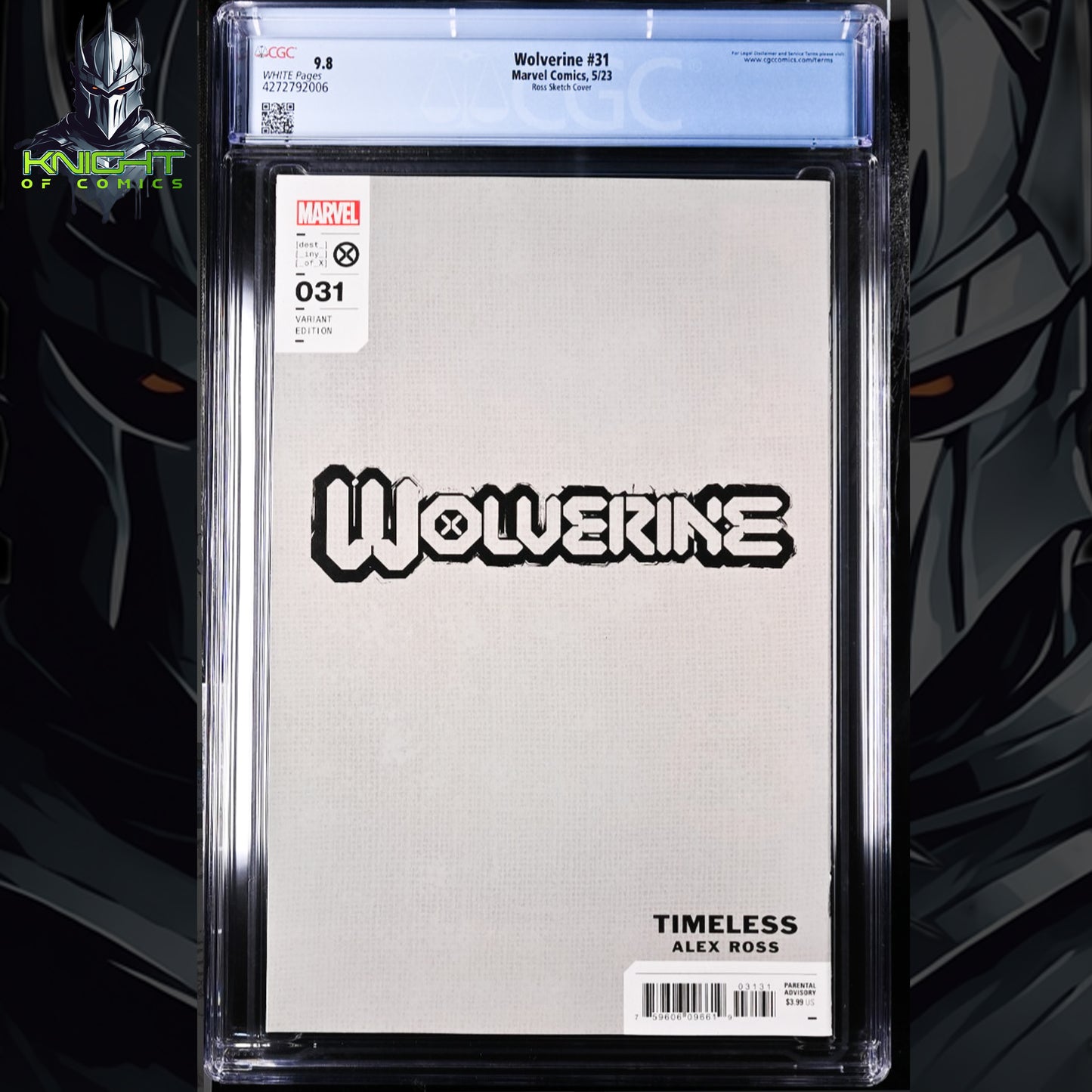 WOLVERINE #31 - ALEX ROSS VIRGIN SKETCH COVER TIMELESS VARIANT CGC 9.8
