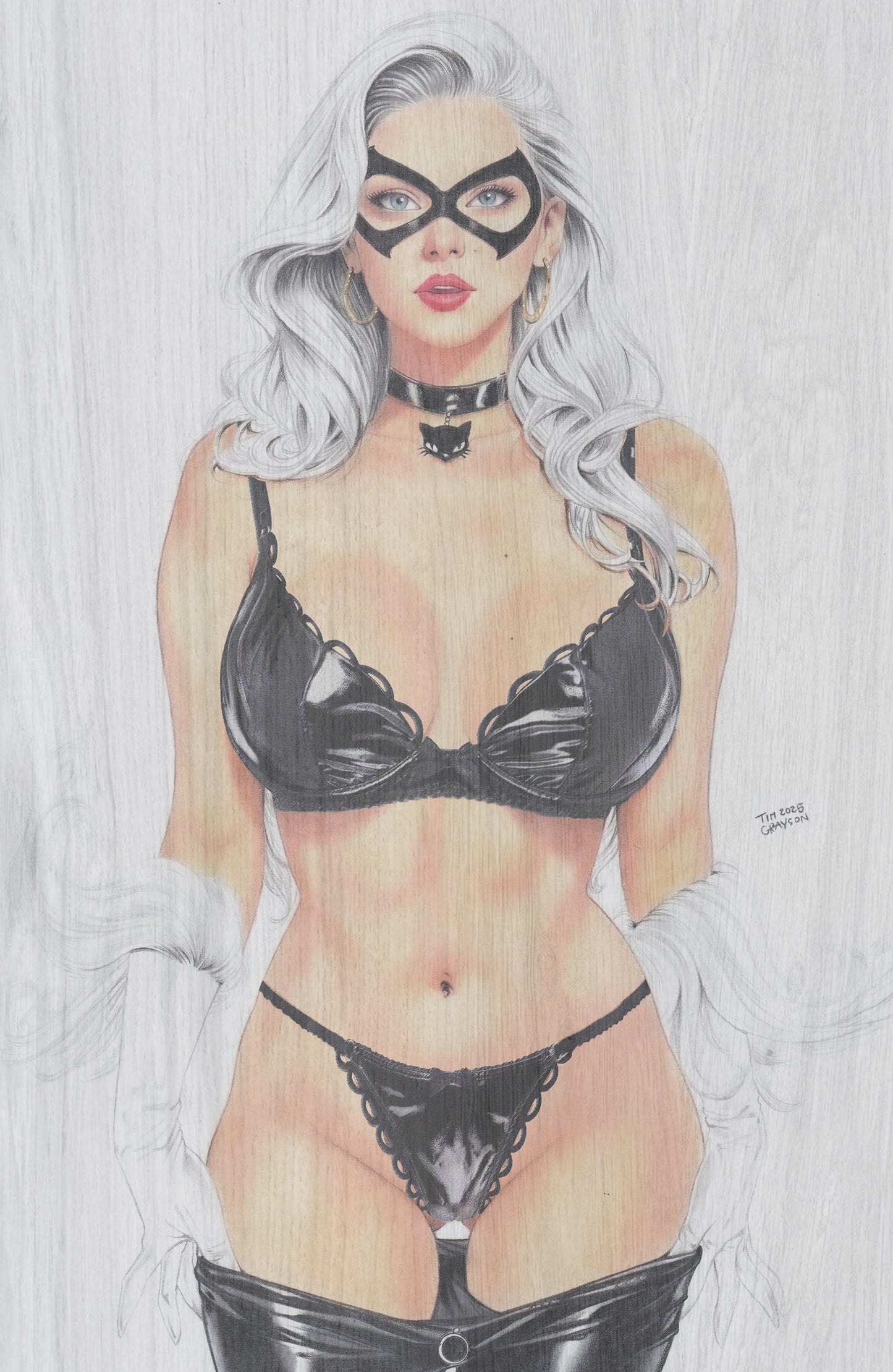 WAIFU CHRONICLES #1 - EROTICAT COSPLAY - UV FLAT METAL/ UV WOOD TREATMENT - by Tim Grayson - Preorder