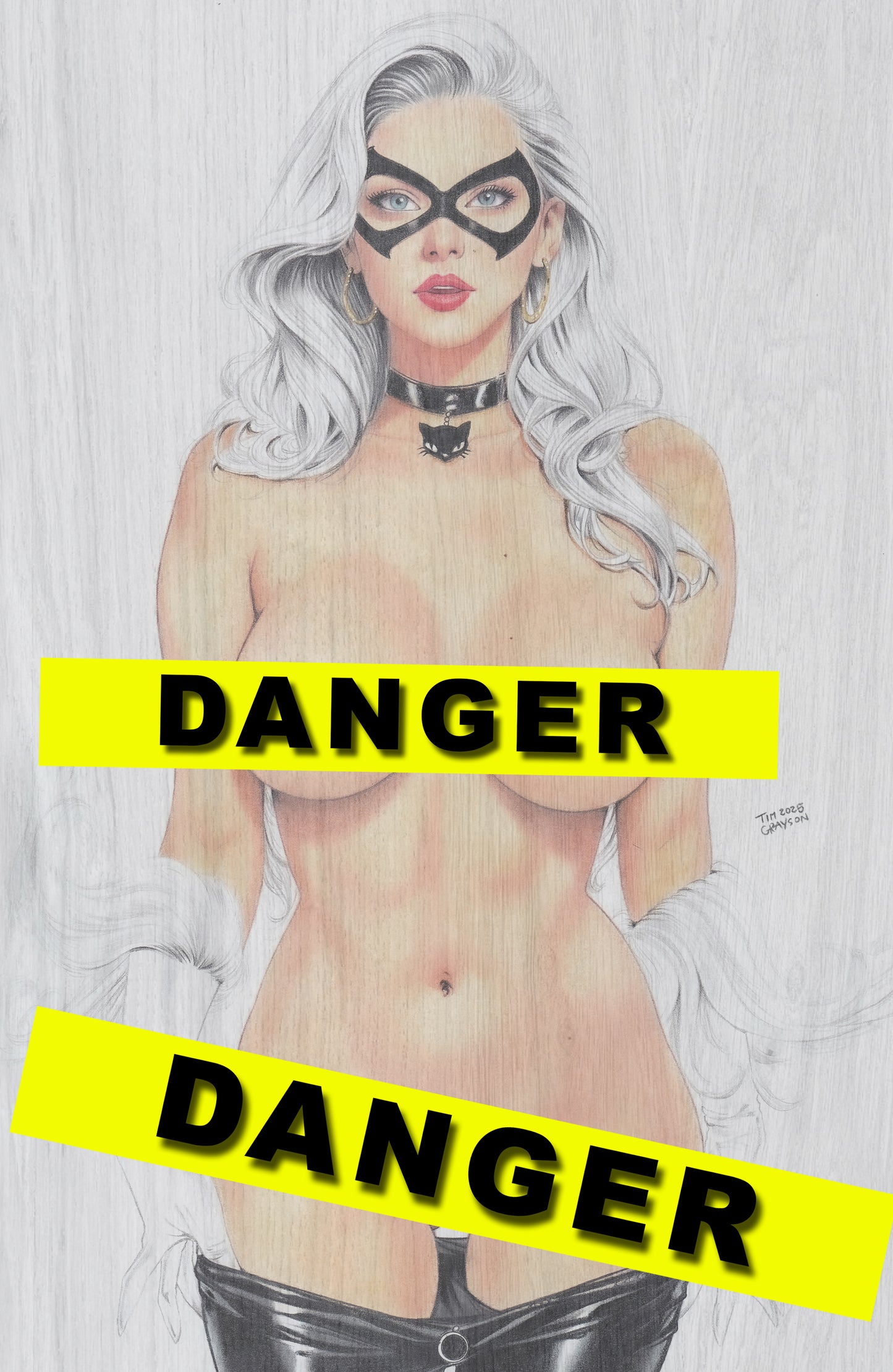 WAIFU CHRONICLES #1 - EROTICAT COSPLAY - UV FLAT METAL/ UV WOOD TREATMENT - by Tim Grayson - Preorder