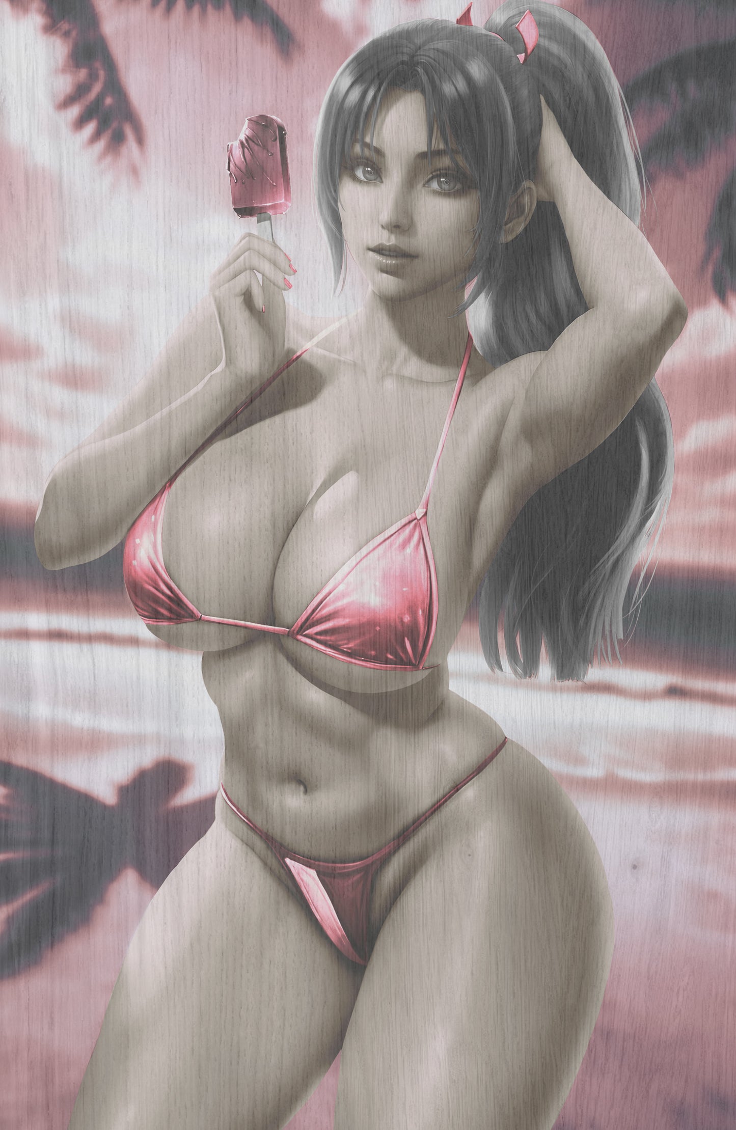 WAIFU CHRONICLES #1 - FAN SHINOBI COSPLAY - UV FLAT METAL/ UV WOOD TREATMENT - by Danejo - Preorder