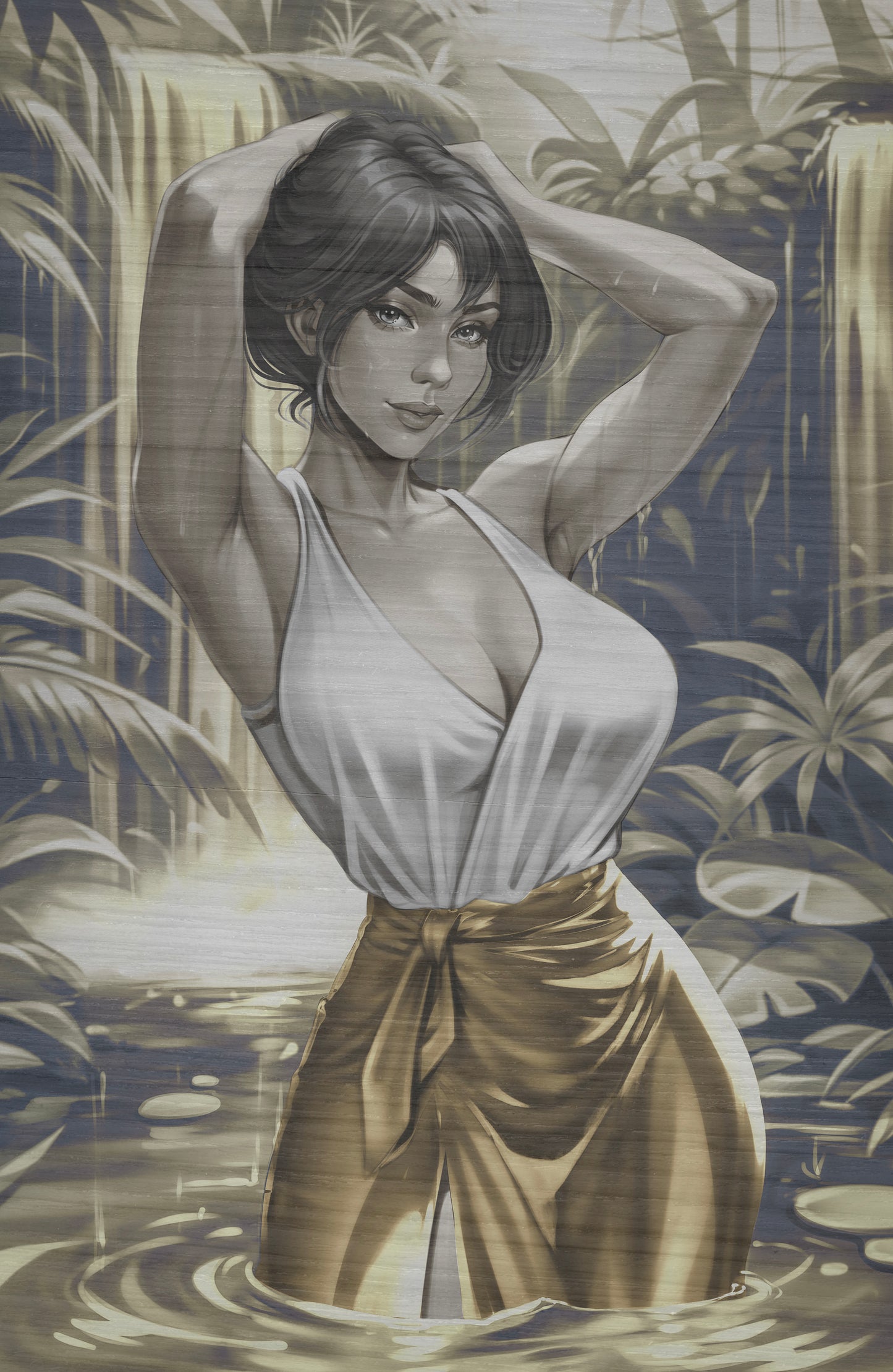 WAIFU CHRONICLES #1 - JUNGLE QUEEN COSPLAY - UV FLAT METAL/ UV WOOD TREATMENT - by Pilnikova - Preorder