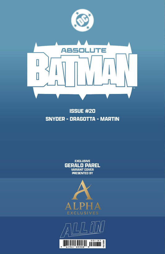 ABSOLUTE BATMAN #20 - GERALD PAREL SPOT FOIL VARIANT LTD 1000