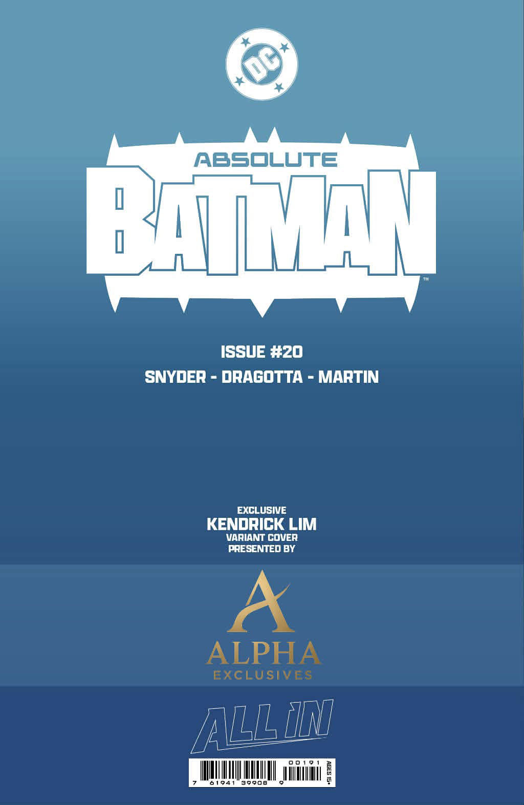 ABSOLUTE BATMAN #20 - KENDRICK "KUNKKA" LIM TRADE/VIRGIN/SPOT FOIL BUNLDE SET (PRE-ORDER)