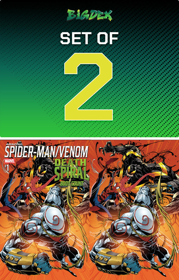 AMAZING SPIDER-MAN/VENOM DEATH SPIRAL: BODY COUNT #1 GODTAIL TRADE/VIRGIN VARIANT BUNLDE OF TWO