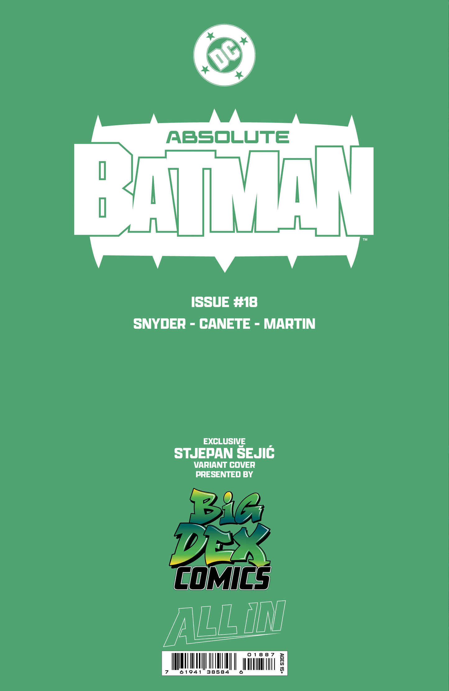 ABSOLUTE BATMAN #18 - STJEPAN SEJIC TRADE, VIRGIN & FOIL VARIANT BUNDLE SET
