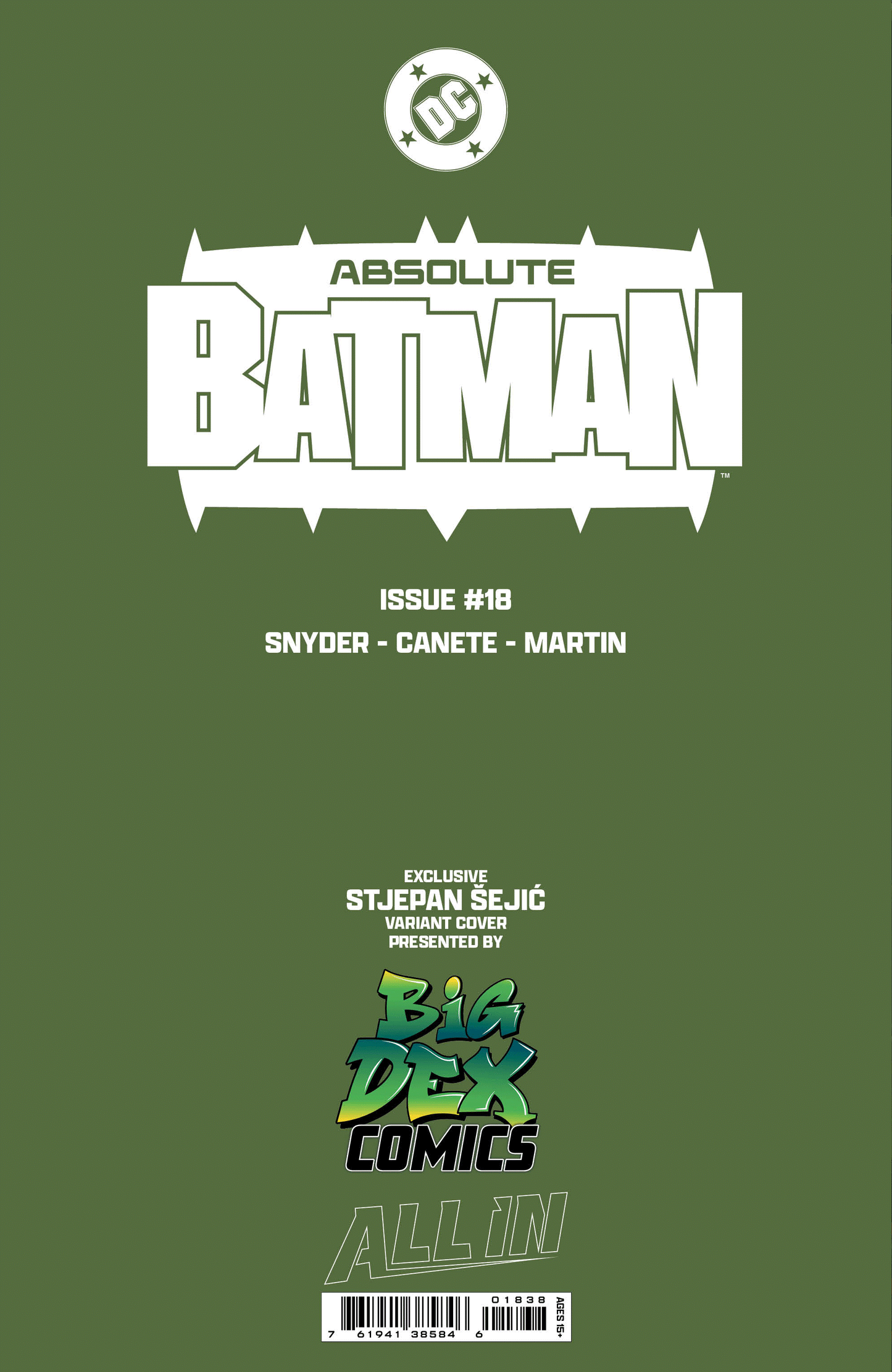 ABSOLUTE BATMAN #18 - STJEPAN SEJIC TRADE VARIANT