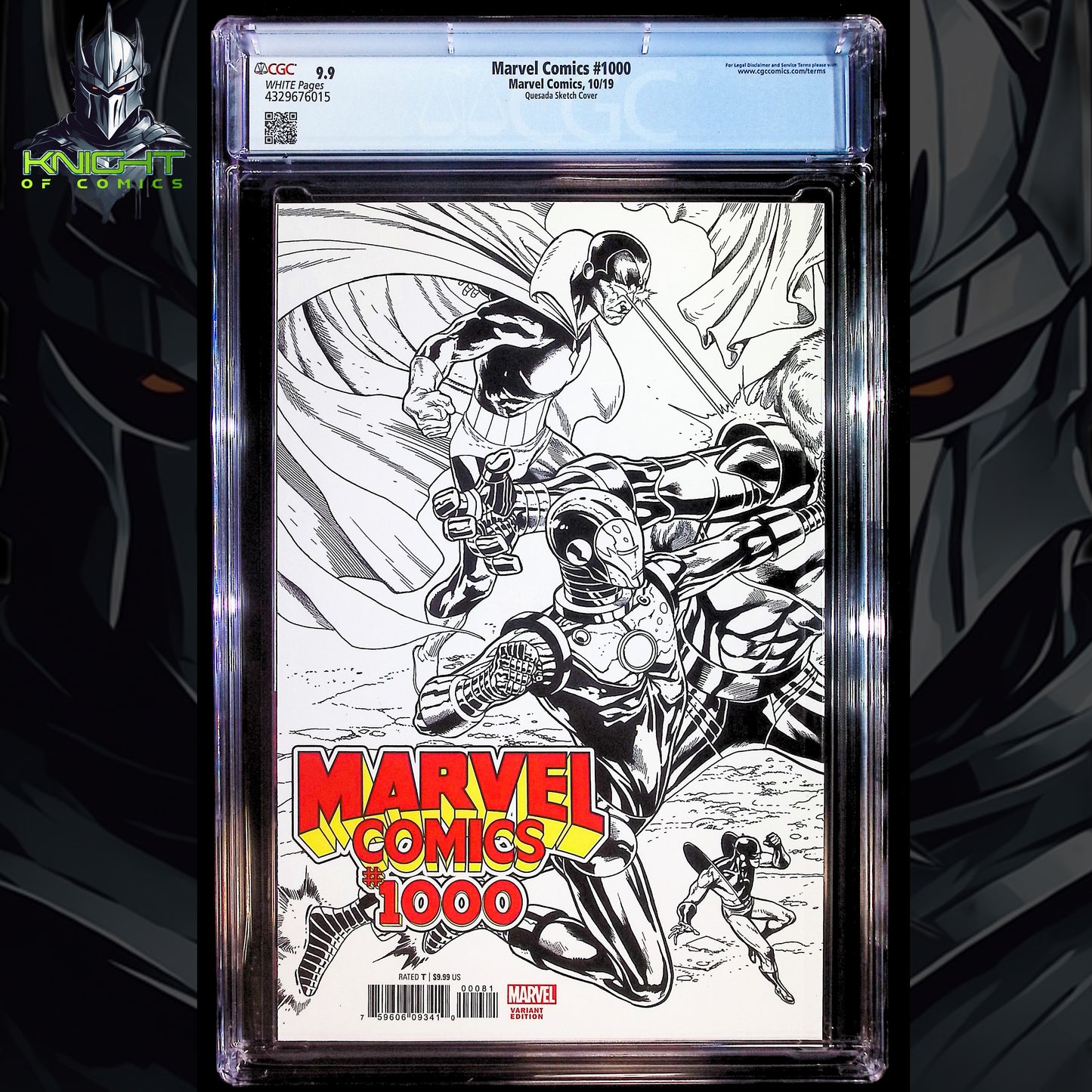 MARVEL COMICS #1000 - JOE QUESADA SKETCH COVER WRAPAROUND 🔑KEY CGC 9.9