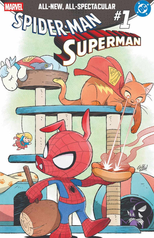 Super Man/ Spiderman #1 Alpha Exclusives art by Gurihiru
