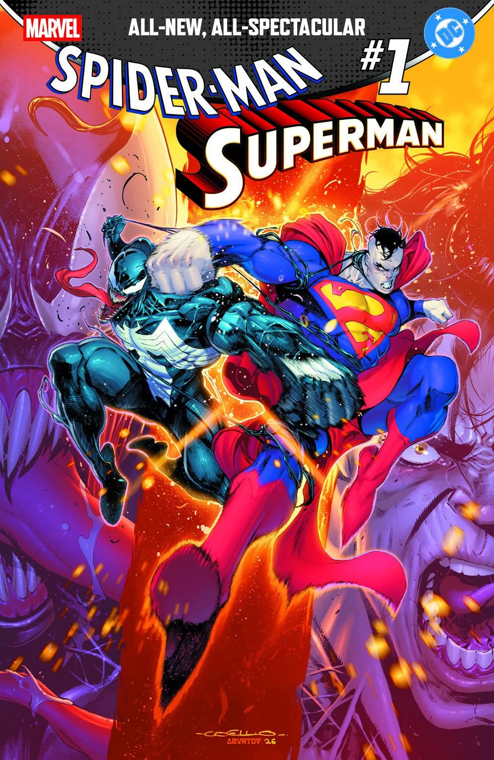 SPIDER-MAN/SUPERMAN #1 - IBAN COELLO TRADE VARIANT LTD 3000 (PRE-ORDER)