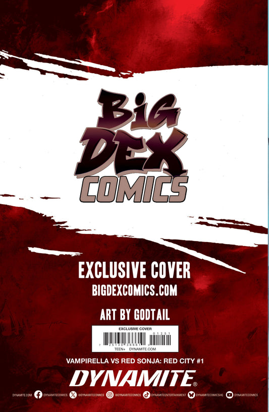 Vampirella vs. Red Sonja: Red City #1 GODTAIL Big Dex Exclusive BLUE Virgin Variant