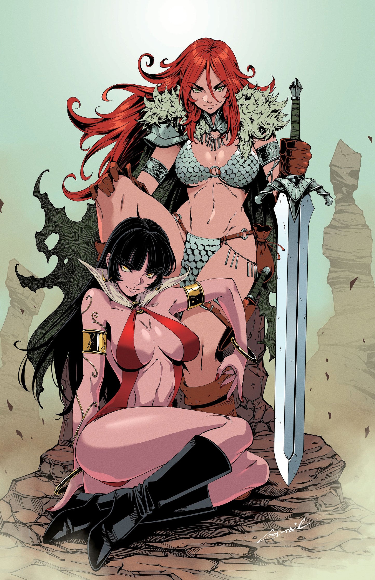 Vampirella vs. Red Sonja: Red City #1 Big Dex Exclusive SILVER Virgin Variant